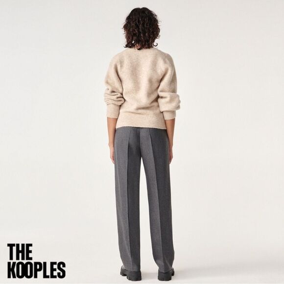 The Kooples **NWT** Knit V-neck Sweater With Baggy Sleeves in Beige - Picture 6 of 10
